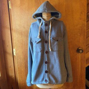 Button up Hoodie Sweatshirt